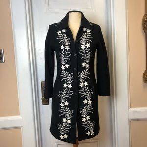 Jones New York Embroidered Wool Coat